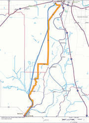 This is the map of the route - The sail track is the dark blue line & the bike route is the red and yellow line